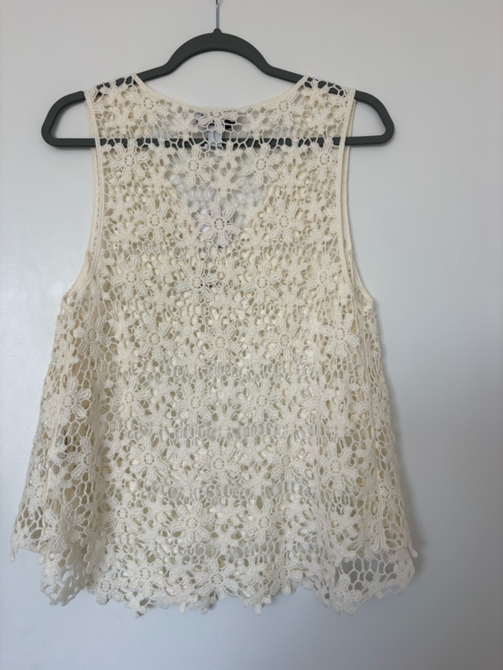 & Other Stories Cream Floral Crochet Top Size Small - Picture 5 of 9
